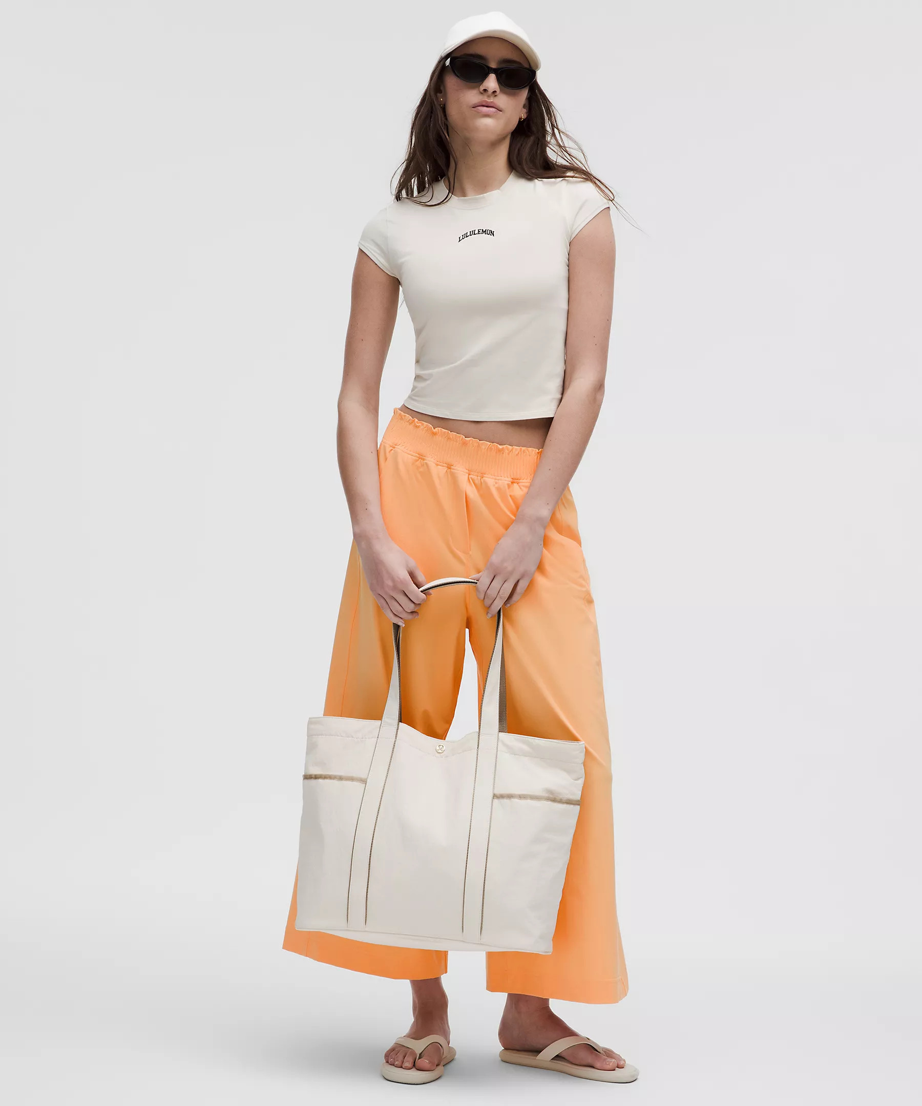 Stretch Woven Ruffle-Waist Wide-Leg Cropped Pant | Lululemon (US)