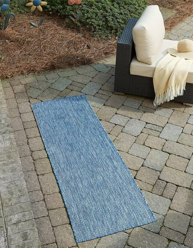 Unique Loom Collection Casual Transitional Solid Heathered Indoor/Outdoor Flatweave Area Rug (2' ... | Amazon (US)