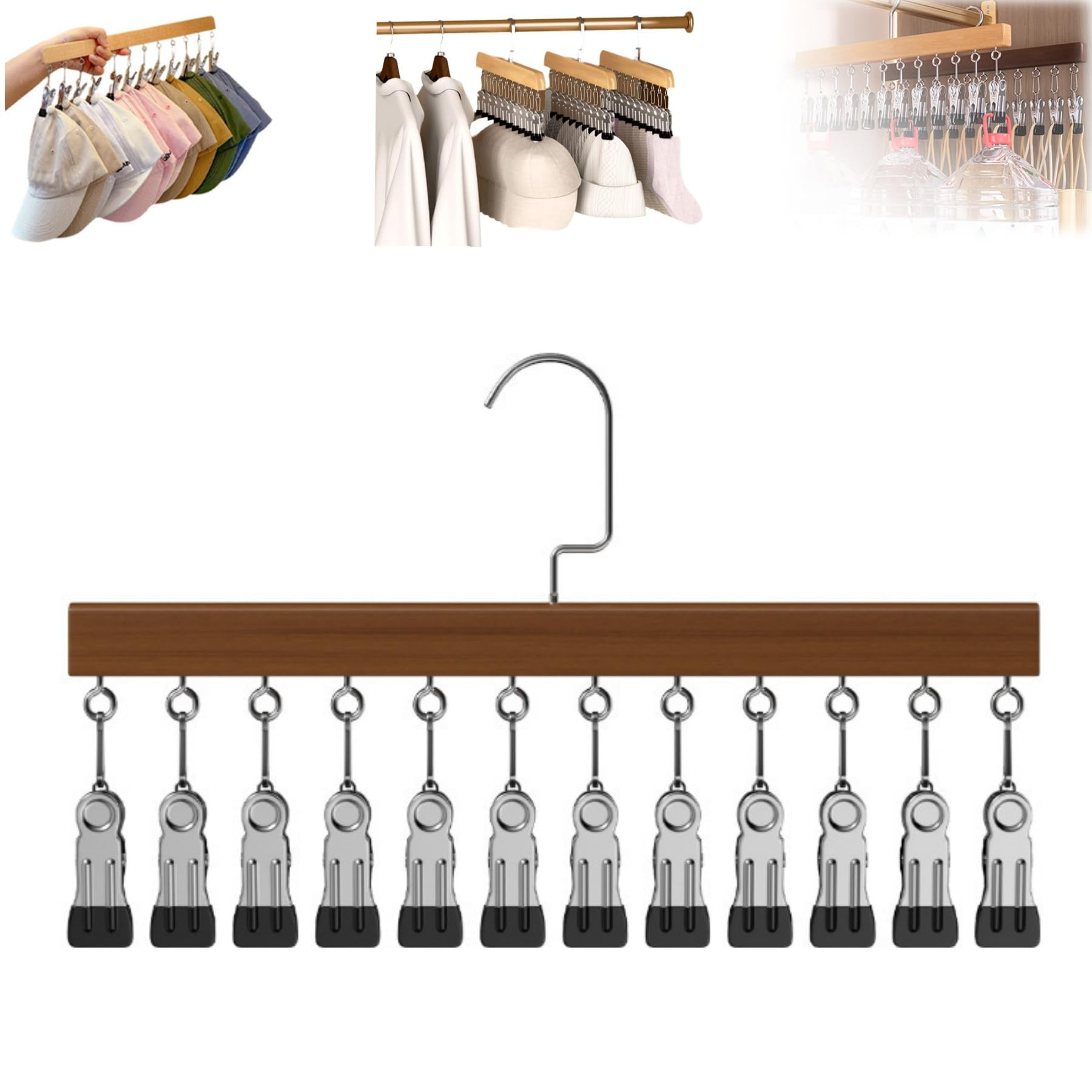 Closet Organizer with 10 Clips, Space Saving Hanging Closet Organizer, Space-Saving Hat Scarf Clo... | Amazon (US)