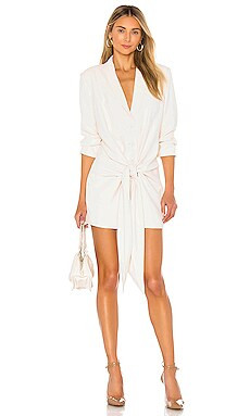 L'Academie The Rosemarie Mini Dress in Ivory from Revolve.com | Revolve Clothing (Global)