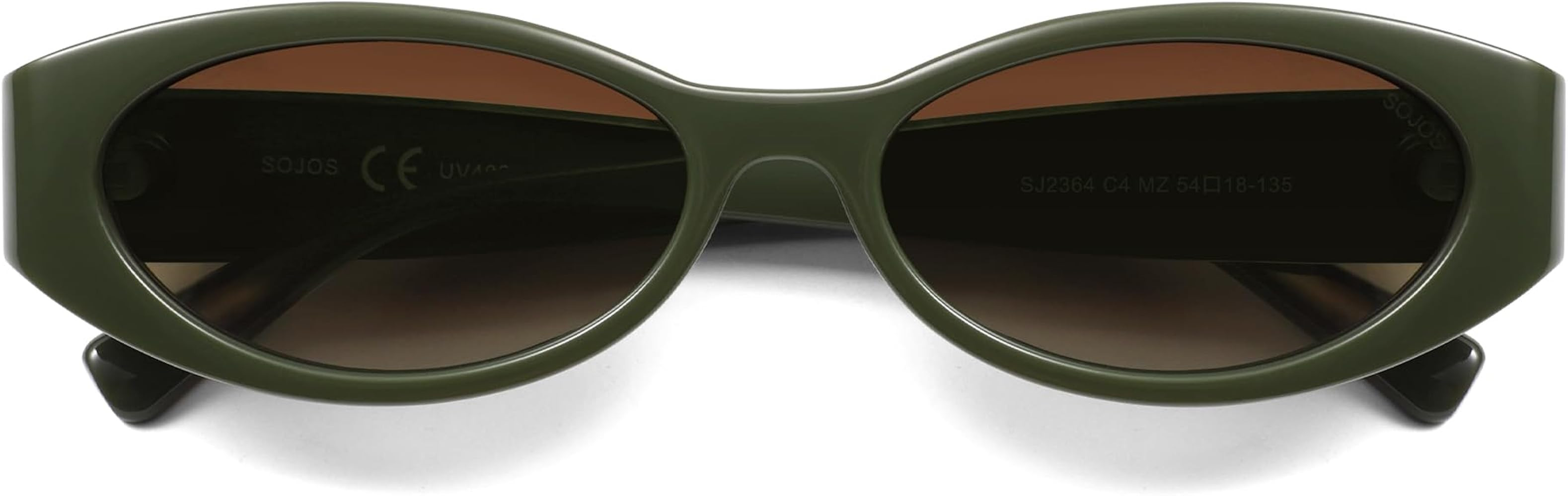 SOJOS Trendy Oval Polarized Sunglasses Womens Retro Narrow Chic Thin Y2k Sunnies SJ2364 | Amazon (US)