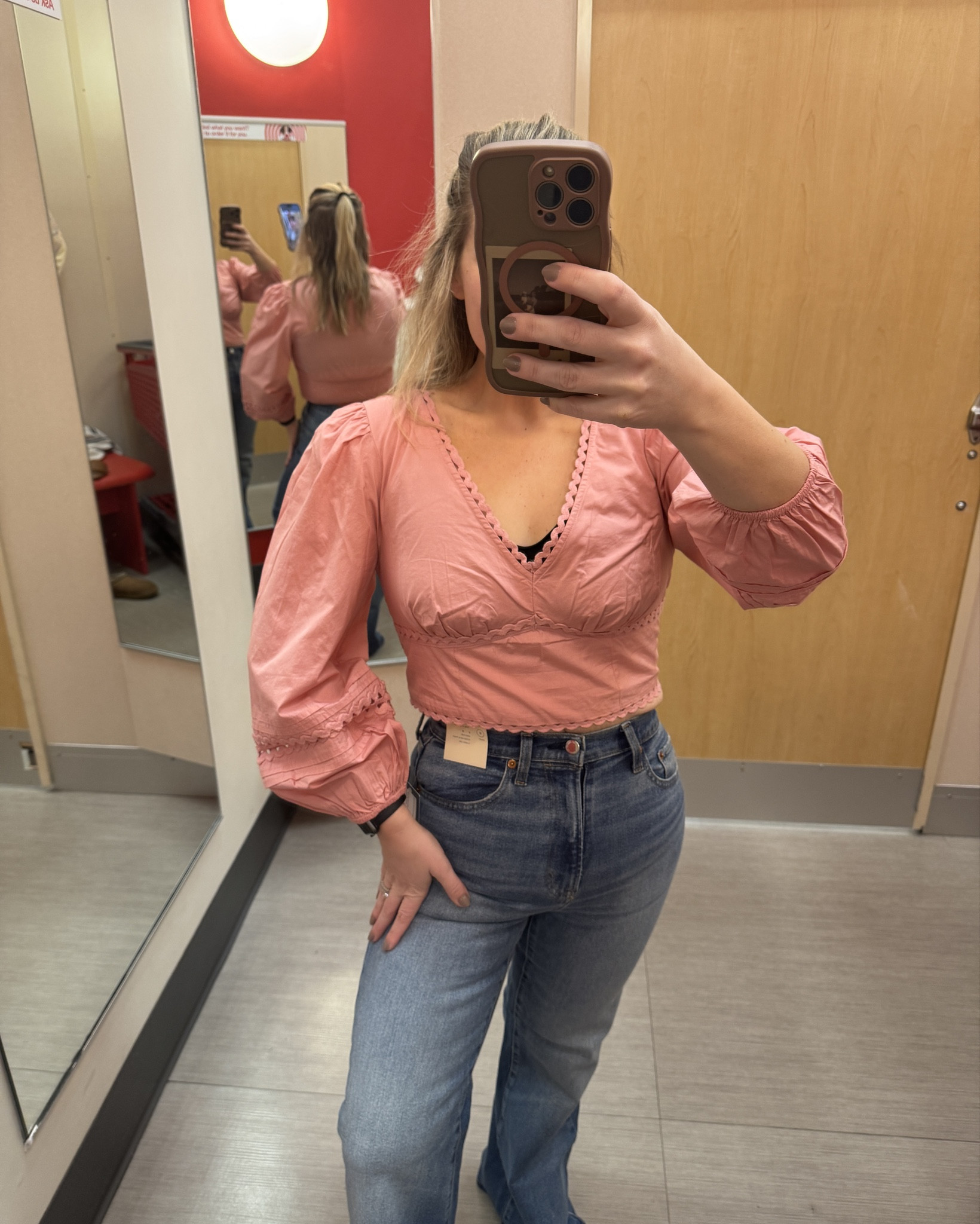 How stinking cute is this top! Are you team jeans or satin pants!?!?? Both are SO good! @Target 

#LTKdayinmylife #LTKgrwm #LTKootd