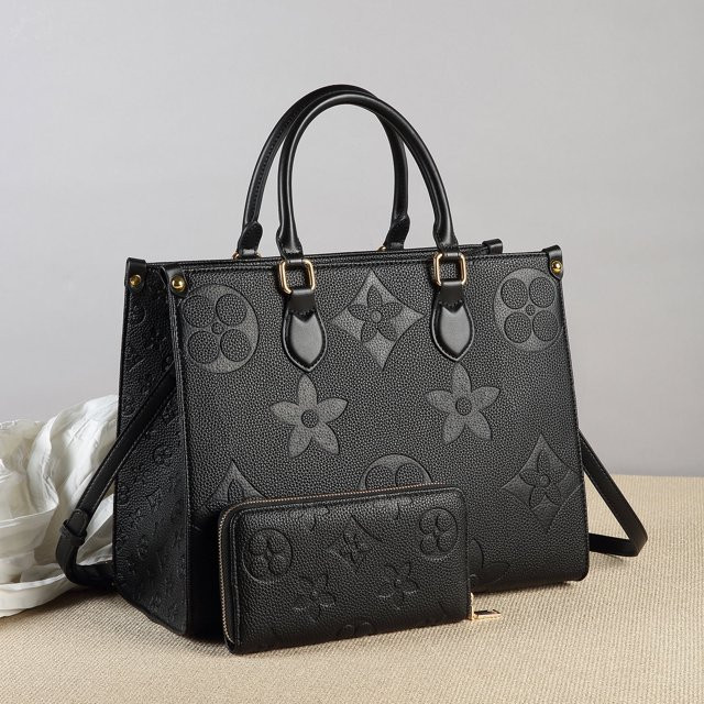 Mila Kate Top Handle Satchel Bags for Women, Shoulder Purses with Wallet,Black Messenger Tote Bag... | Walmart (US)