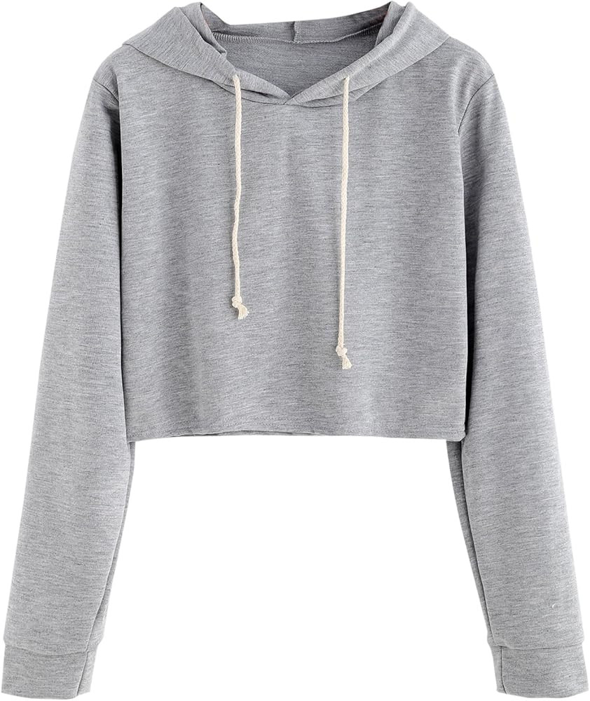 MakeMeChic Women's Cropped Hoodie Casual Workout Crop Sweatshirt Tops | Amazon (US)