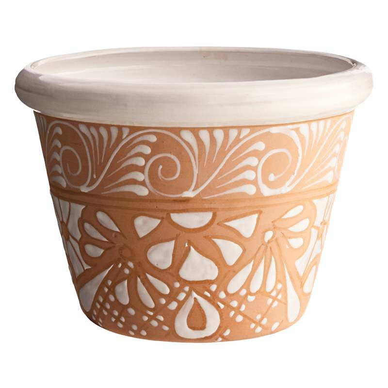 Hand Painted White Terra Bordeo Planter, Medium








	
		
		
			
				5
			
			
				(
				1
			... | At Home