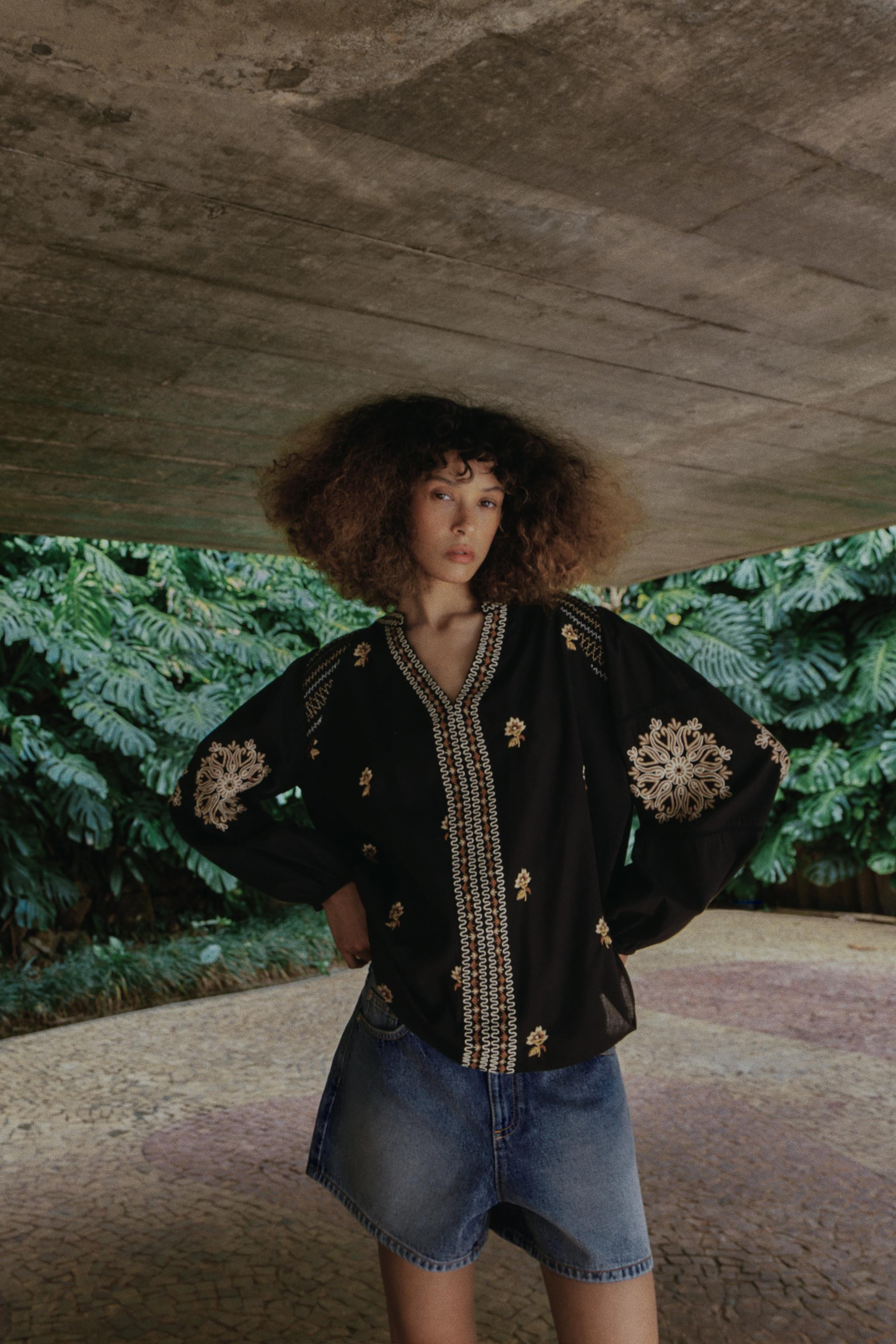 EMBROIDERED FLORAL SHIRT | Zara US