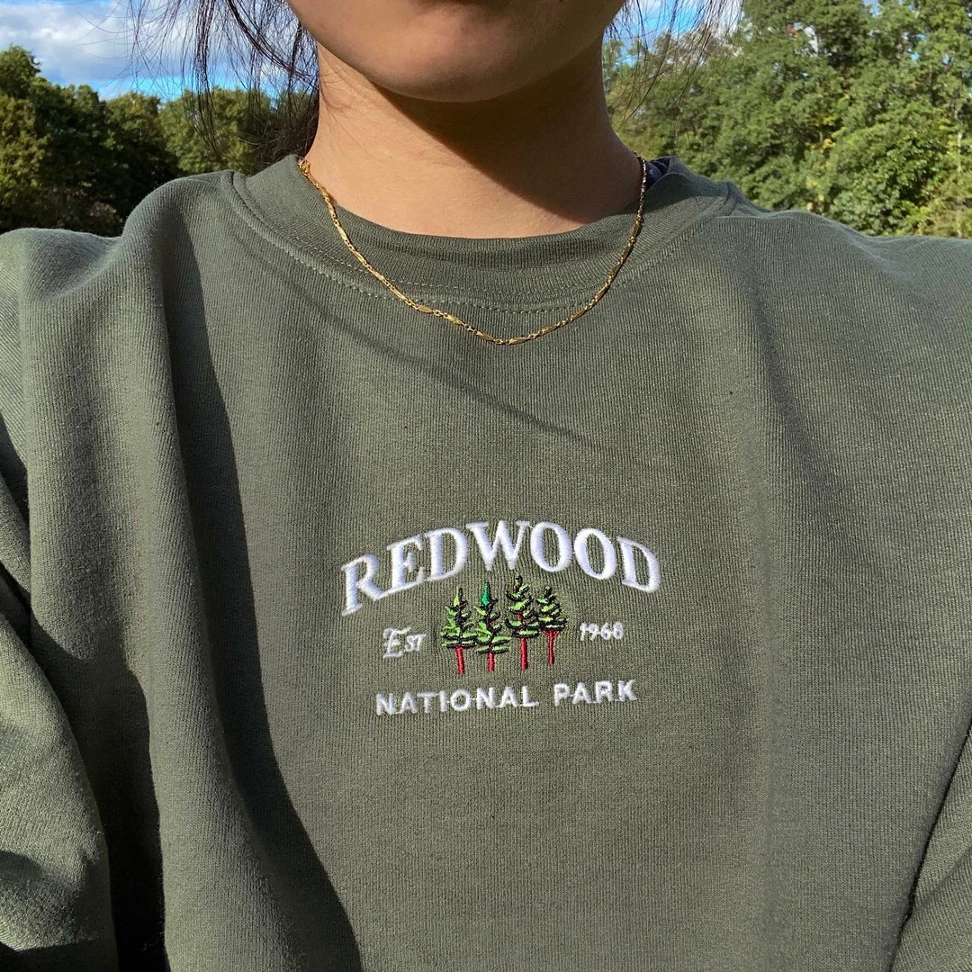 Redwood National Park Sweatshirt, Vintage California Crewneck Embroidered, Hiker Gift - Etsy | Etsy (US)