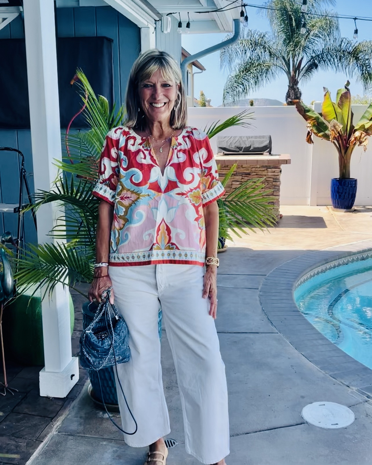 My Summer Casual look today in beautiful San Diego!!!! 
I linked some other options for my raffia mary janes flats. Raffia mary janes are so summer and they go with everything!!! 
Linked below are several different pairs! 
(Its 10 points today and for this weekend  from Ambassador- Icon) 

#LTKOver40 #LTKootd #LTKMidsize