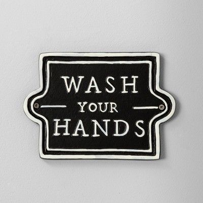 Wall Sign Wash Your Hands Black - Hearth & Hand™ with Magnolia | Target