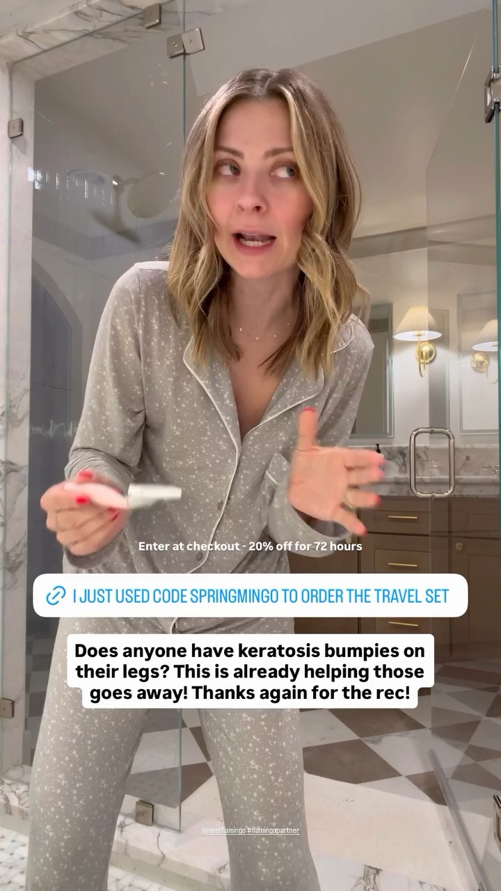 Does anyone have keratosis bumpies on their legs? This is already helping those goes away! Thanks again for the rec! @meetflamingo #flamingopartner Enter at checkout - 20% off for 72 hours