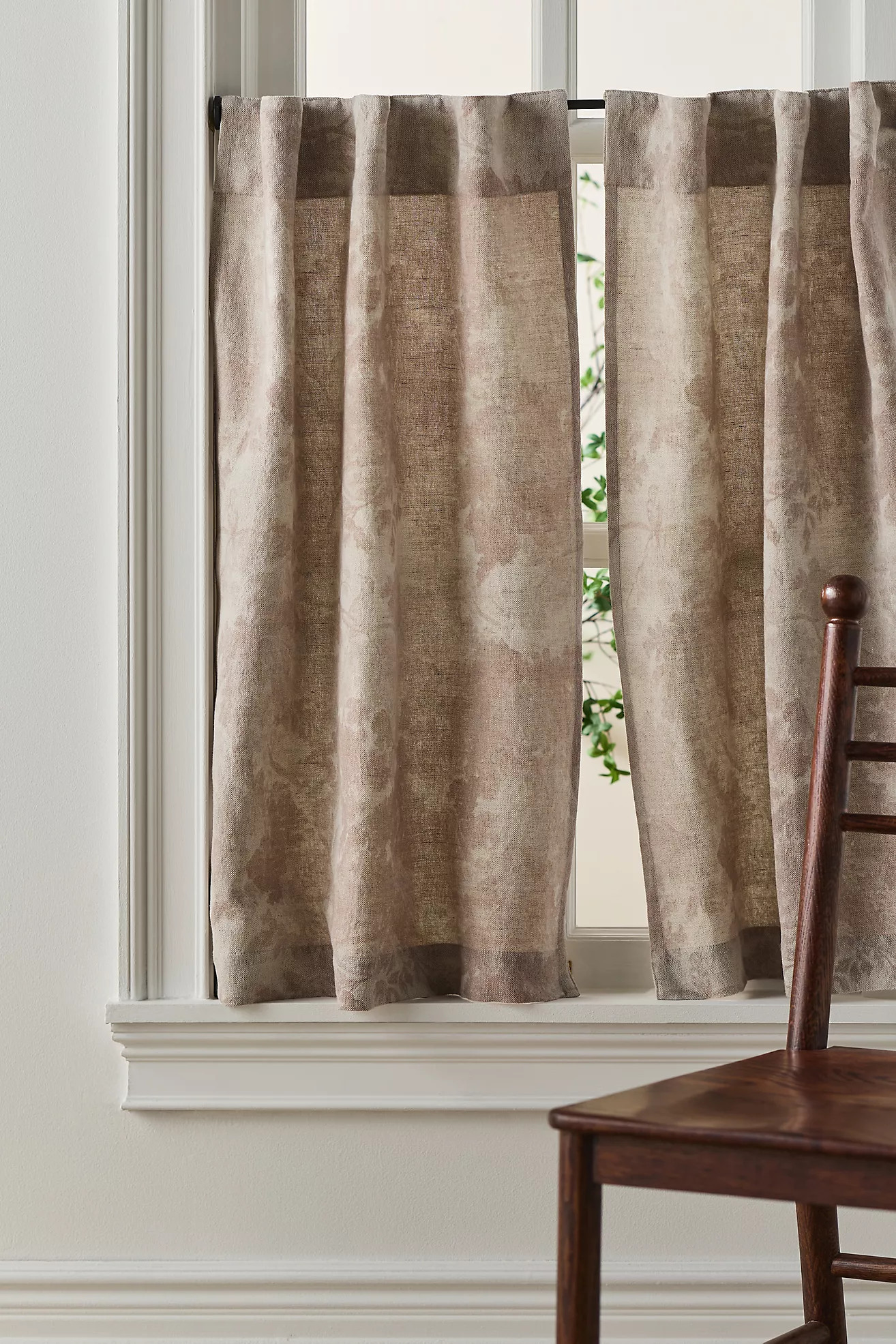 Judarn Cotton Linen Sepia Cafe Curtain, Set of 2 | Anthropologie (US)