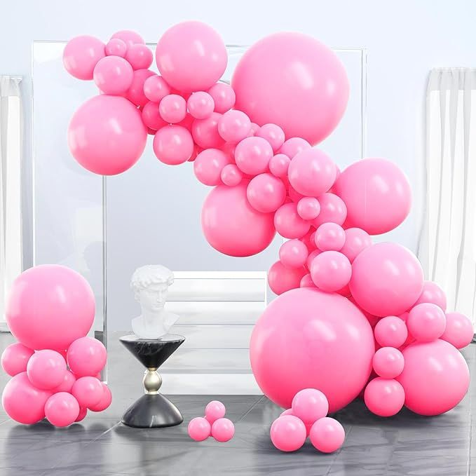 PartyWoo Magenta Pink Balloons, 100 pcs Hot Pink Balloons Different Sizes Pack of 36 Inch 18 Inch... | Amazon (US)