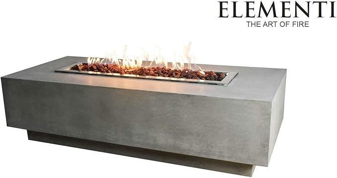 Elementi Granville fire table Cast Concrete Natural Gas , Outdoor Fire Pit/Patio Furniture, 45, B... | Amazon (US)