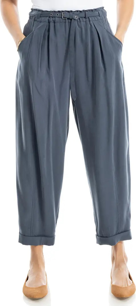MAX STUDIO Brushed Twill Belted Cuffed Barrel Leg Pants | Nordstromrack | Nordstrom Rack