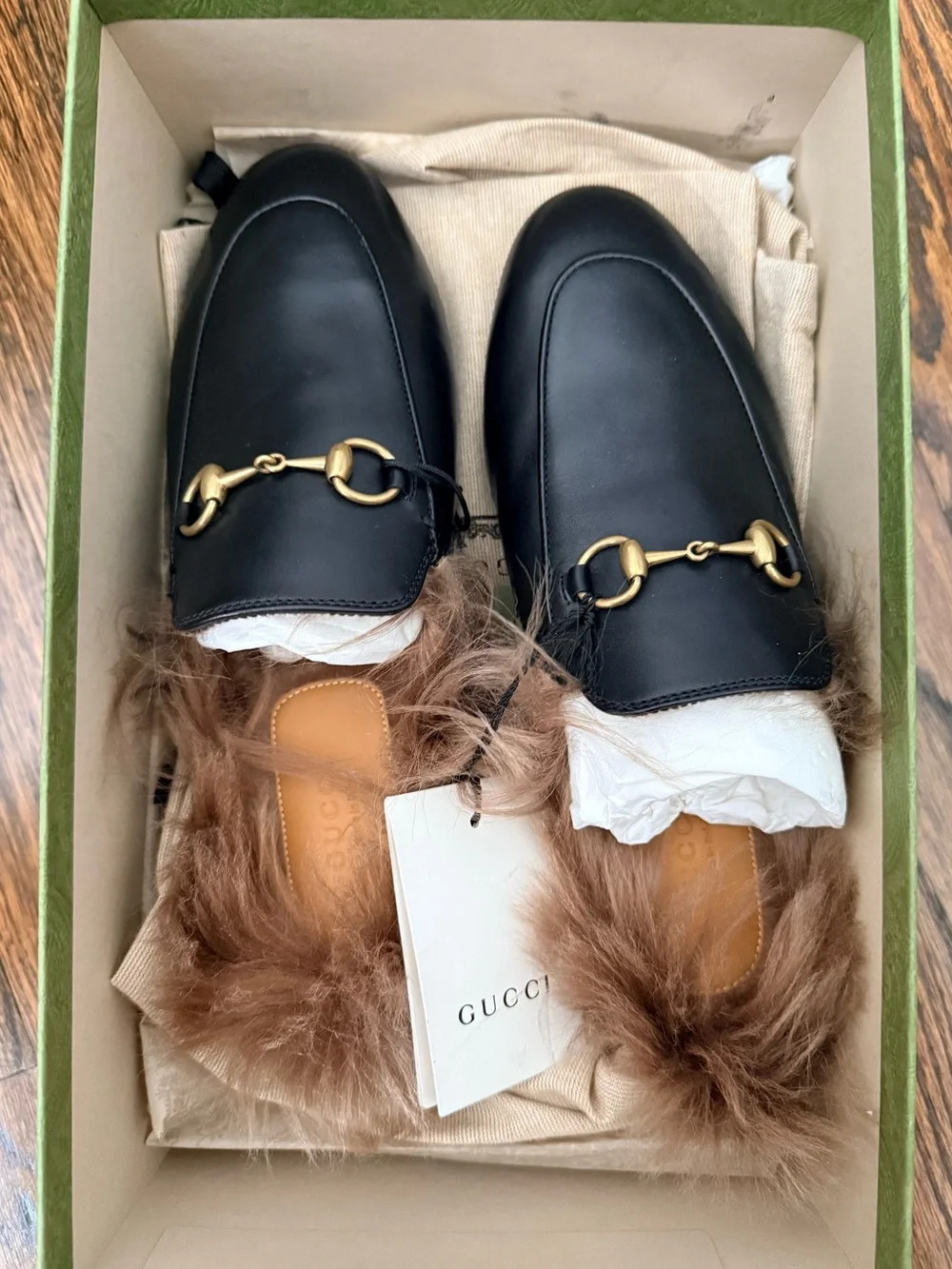Gucci Brown Fur-Lined Princetowns | Poshmark