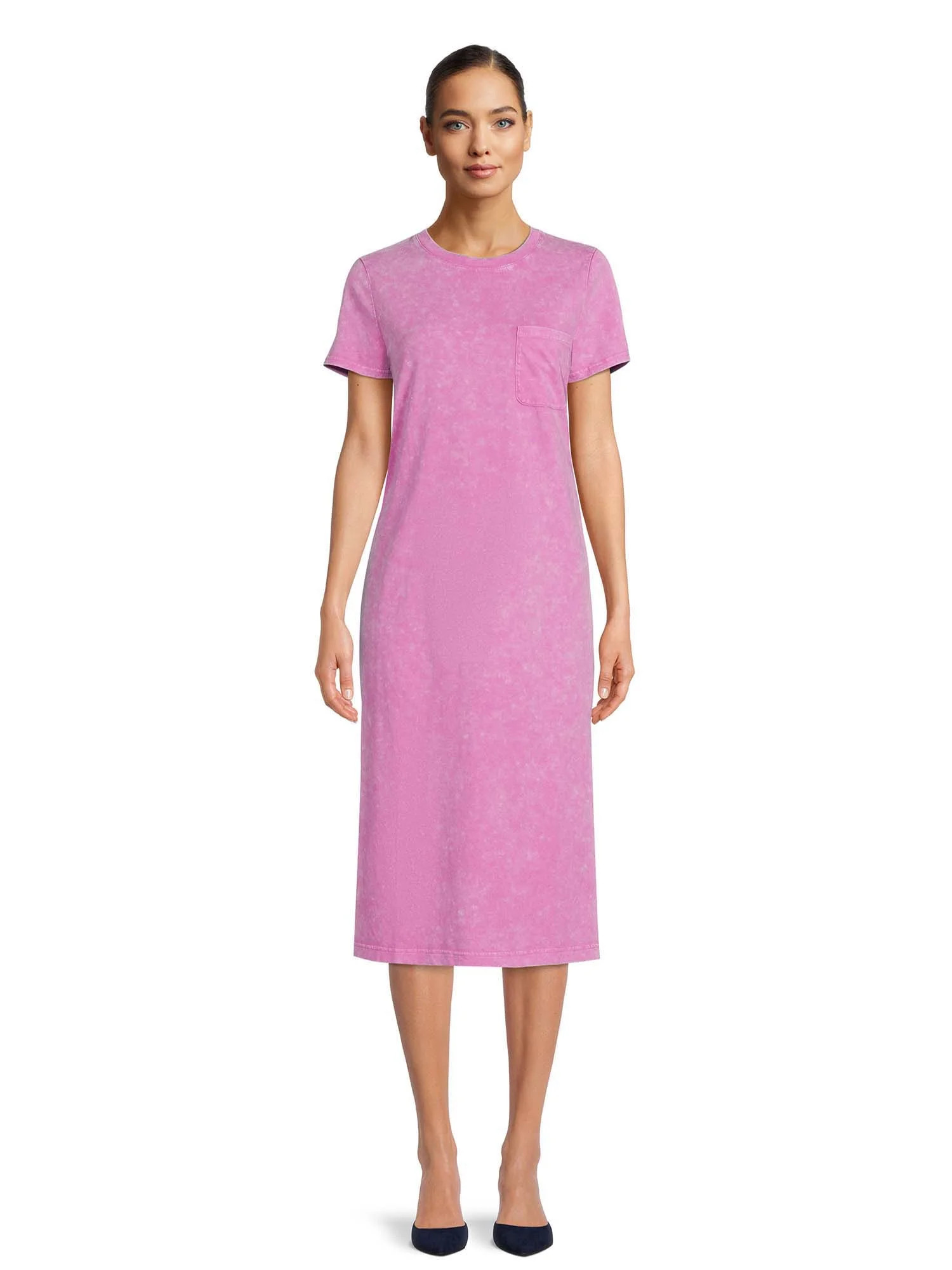 Time and Tru Women's T-Shirt Midi Dress | Walmart (US)