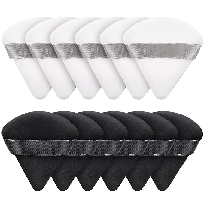 12 PCS Powder Puff Triangle Makeup Puffs for Loose Setting Powder Face Body, Foundation Blender V... | Amazon (US)