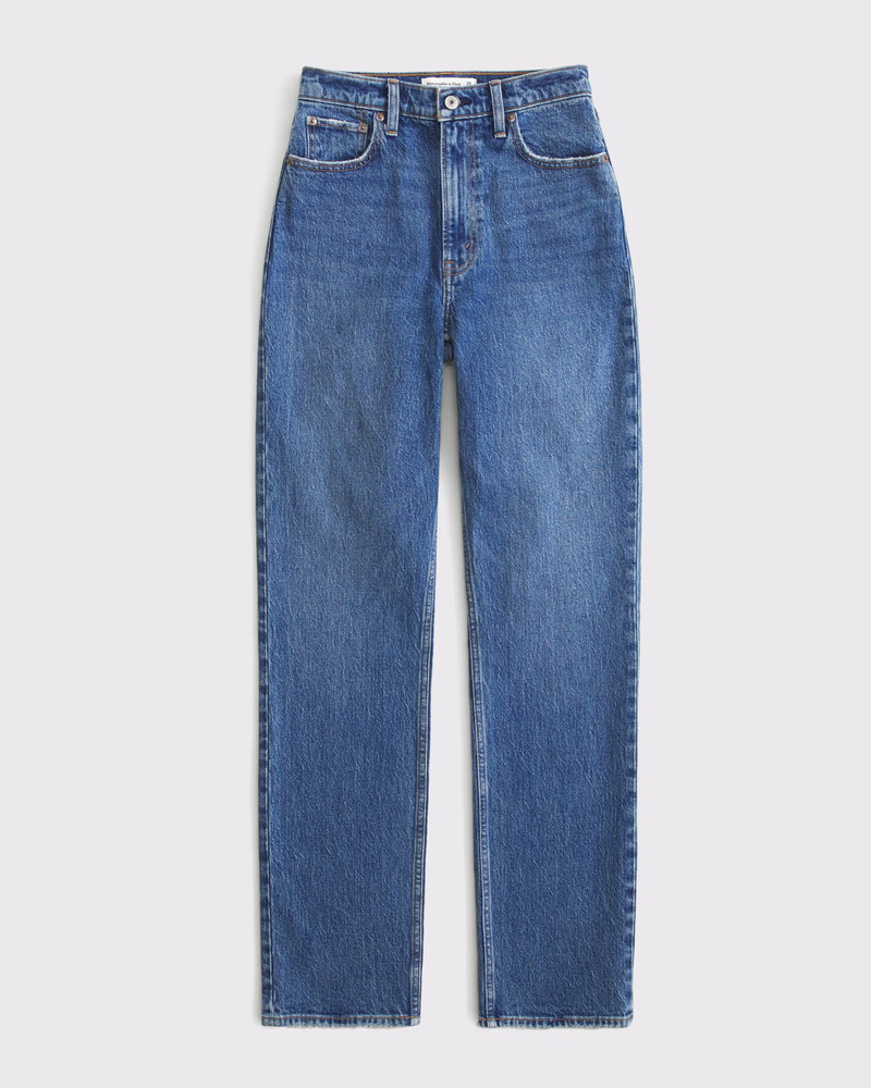 Abercrombie & Fitch Women's Ultra High Rise 90s Straight Jean in Medium - Size 30 LONG | Abercrombie & Fitch (US)