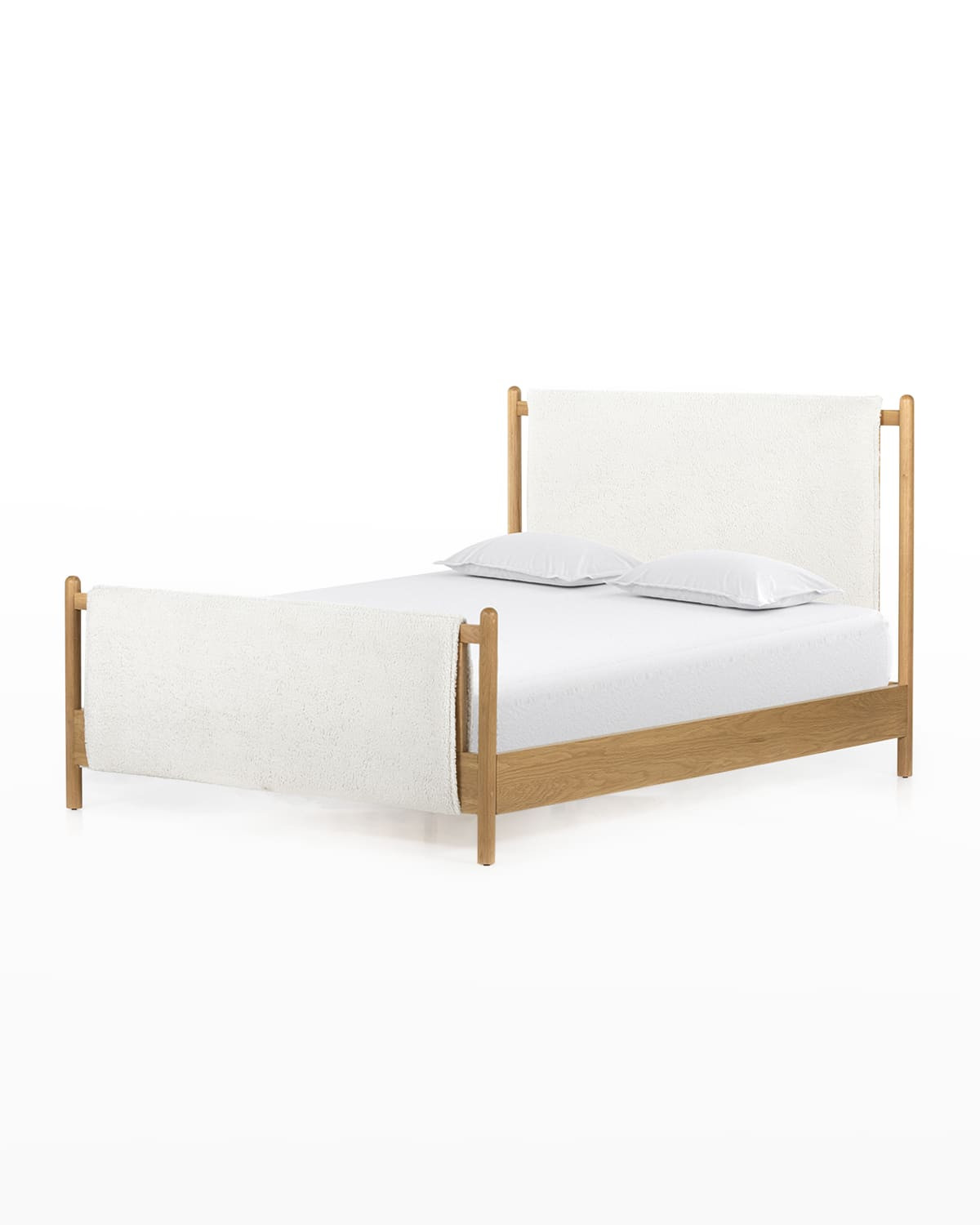 Bowen Faux Sheepskin King Bed | Neiman Marcus