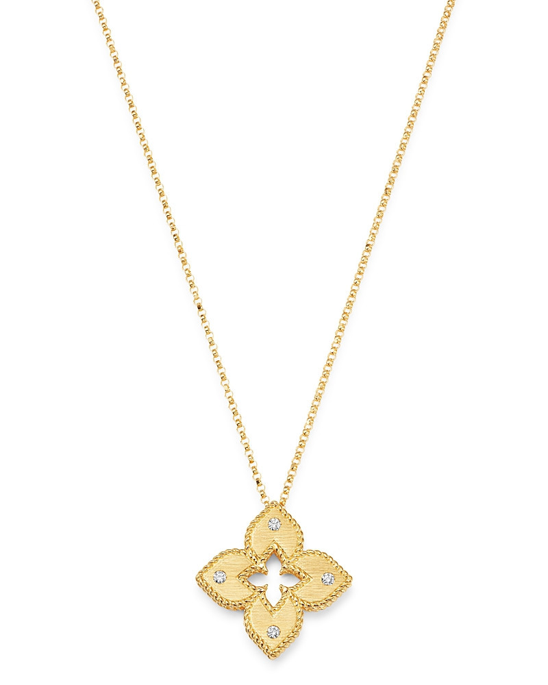 Roberto Coin 18K Yellow Gold Petite Venetian Princess Diamond Pendant Necklace, 17 | Bloomingdale's (US)