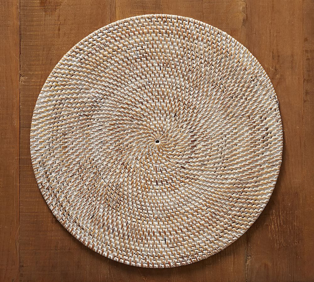 Tava Handwoven Rattan Round Placemats - Set of 4 | Pottery Barn (US)