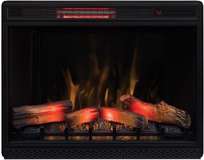 ClassicFlame 33" 3D Infrared Quartz Electric Fireplace Insert with Safer Plug and Safer Sensor, B... | Amazon (US)