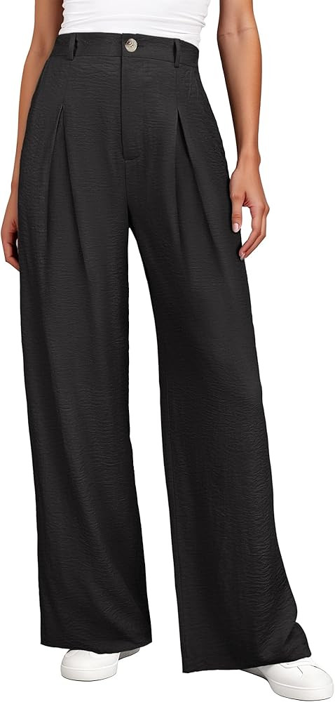 ANRABESS Women Wide Leg Dress Pants Lightweight High Waisted Business Casual Trousers Dressy Offi... | Amazon (US)