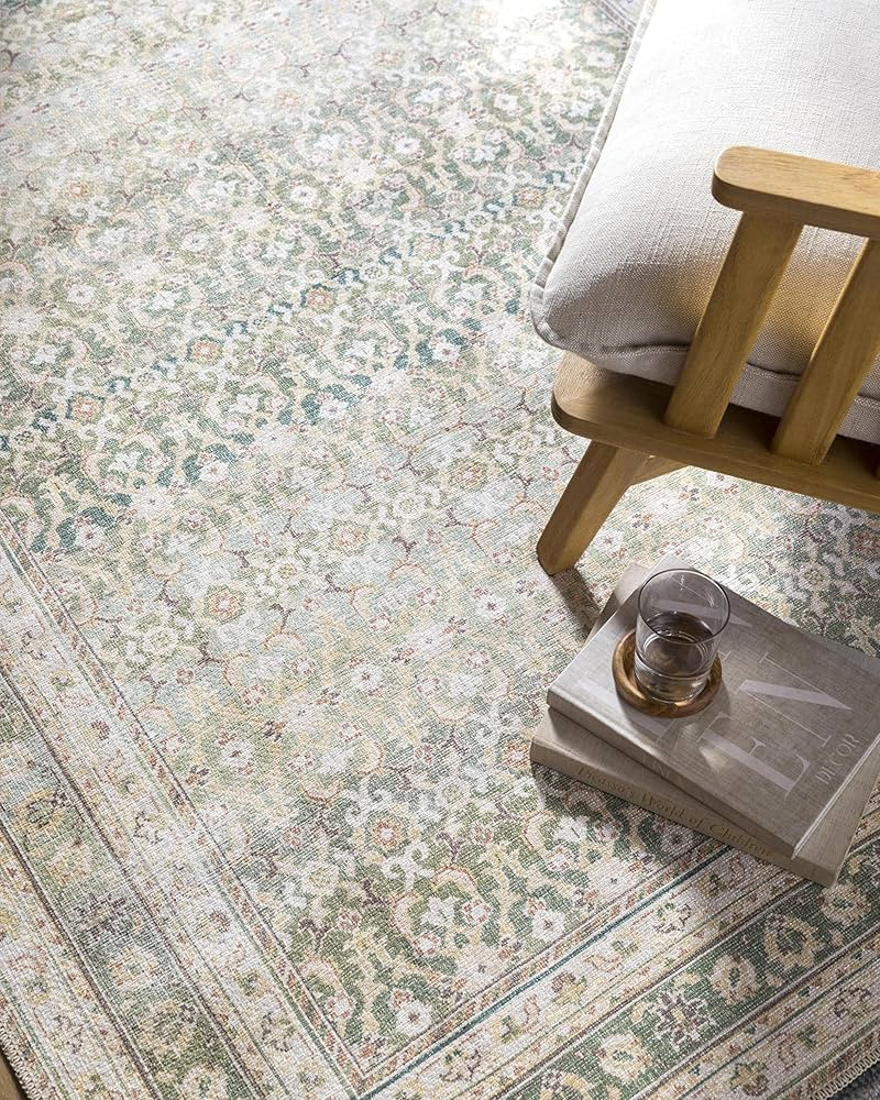 Surya Our PNW Home x Rainier Updated Traditional Washable Area Rug, 5'3" x 7'3", Green | Amazon (US)