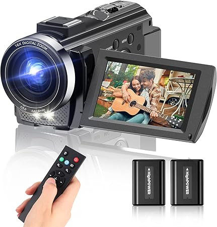 Video Camera Camcorder, Full HD 1080P Digital YouTube Vlogging Camera Recorder,Video Camera 30FPS... | Amazon (UK)