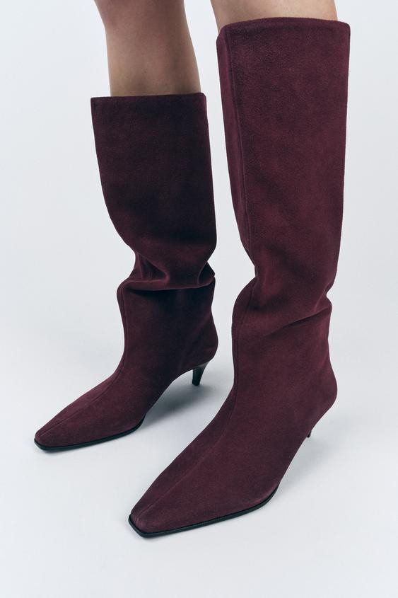 HEELED SUEDE BOOTS | Zara US