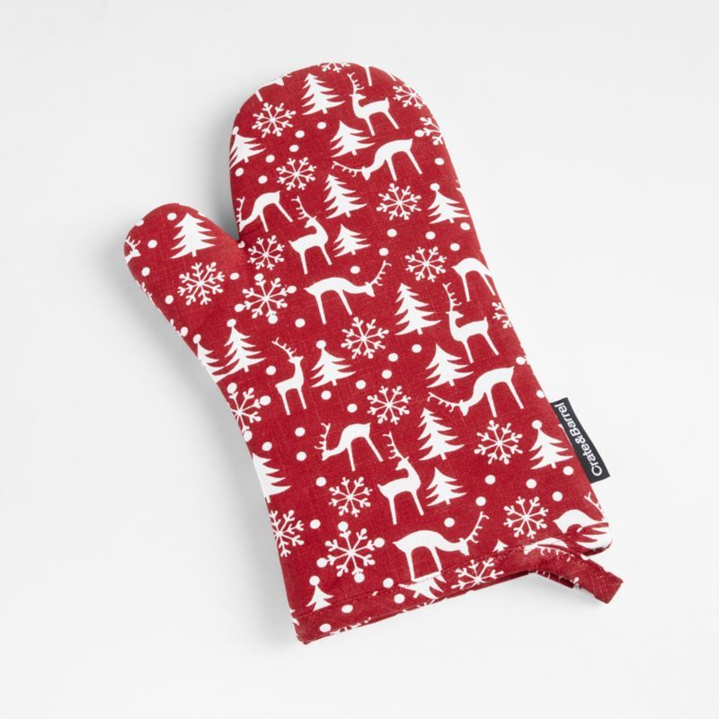 Holiday Red Oven Mitt | Crate & Barrel | Crate & Barrel