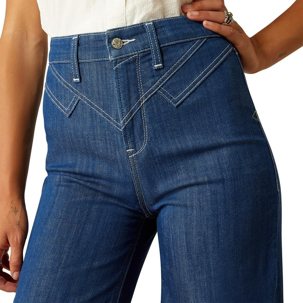 ARIAT Women's Ultra High Rise Westie Yoke Wide Leg Jeans | Amazon (US)