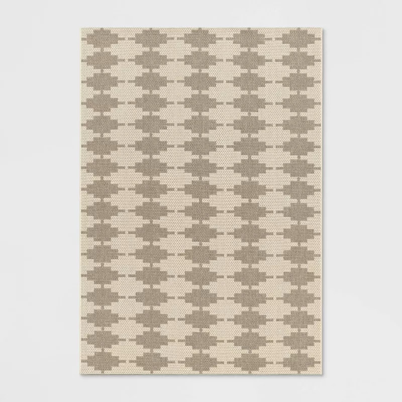 Step Diamonds Outdoor Rug Tan/Ivory - Threshold™ | Target