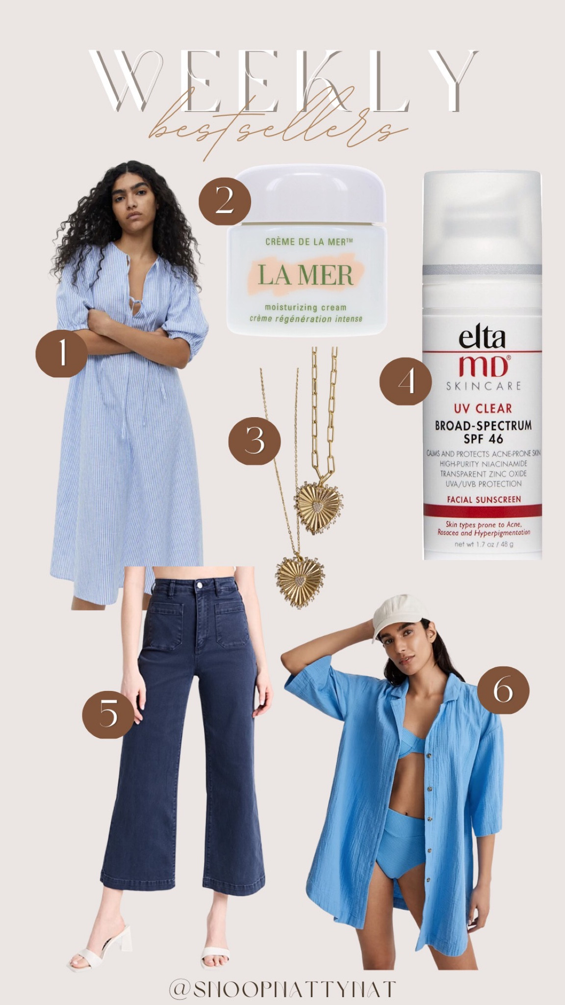 Best sellers - blue outfit - sailor jeans - summer denim - elta md - spf - gold chain necklace - La mer - H&M - swim cover up - madewell 

#LTKstyletip #LTKSeasonal #LTKswim