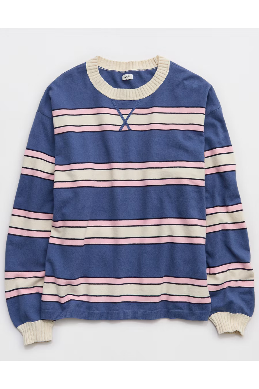 Aerie Sunday Soft Crew Sweater Women's Marbled Blue S | American Eagle Outfitters (US & CA)