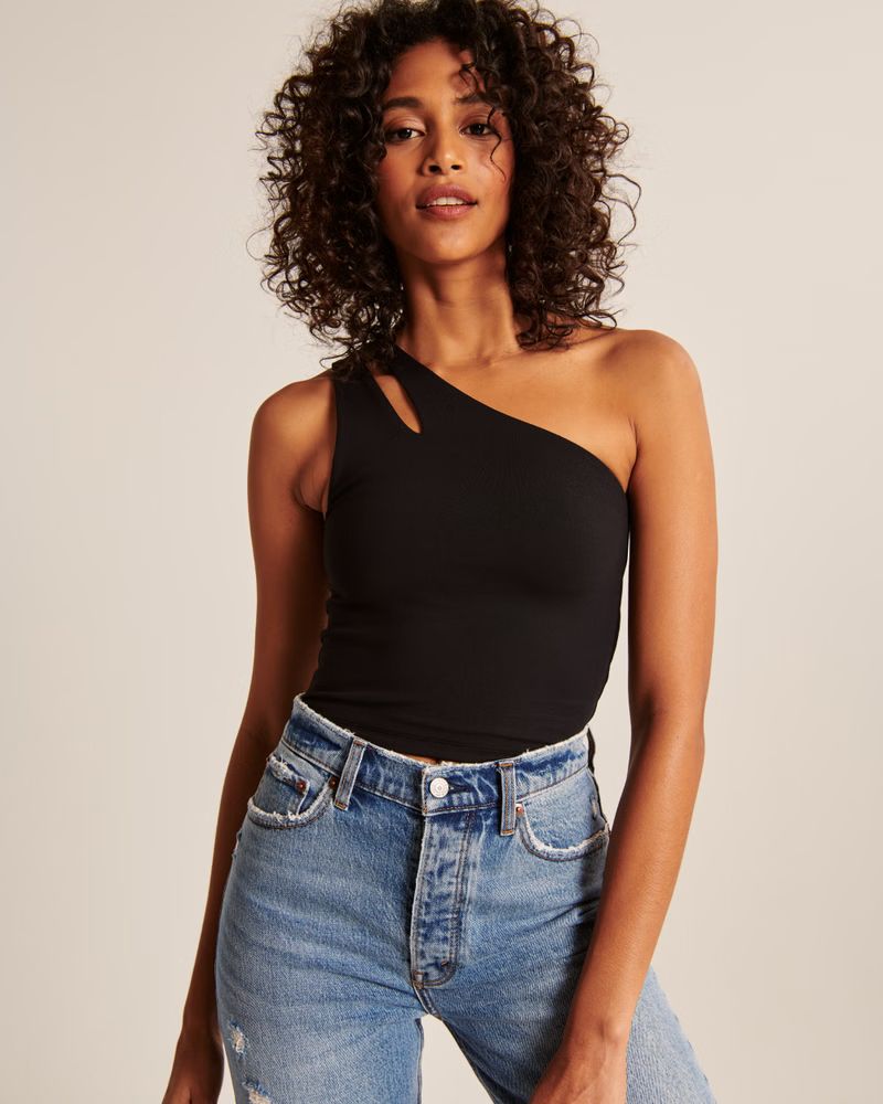 One-Shoulder Seamless Cutout Tank | Abercrombie & Fitch (US)