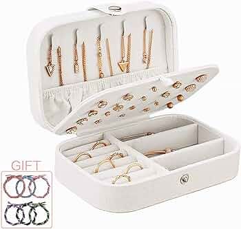 DREAM&GLAMOUR Travel Jewelry Case,Double Layer Jewelry Travel Box,Travel Jewelry Case Gift for Wo... | Amazon (US)