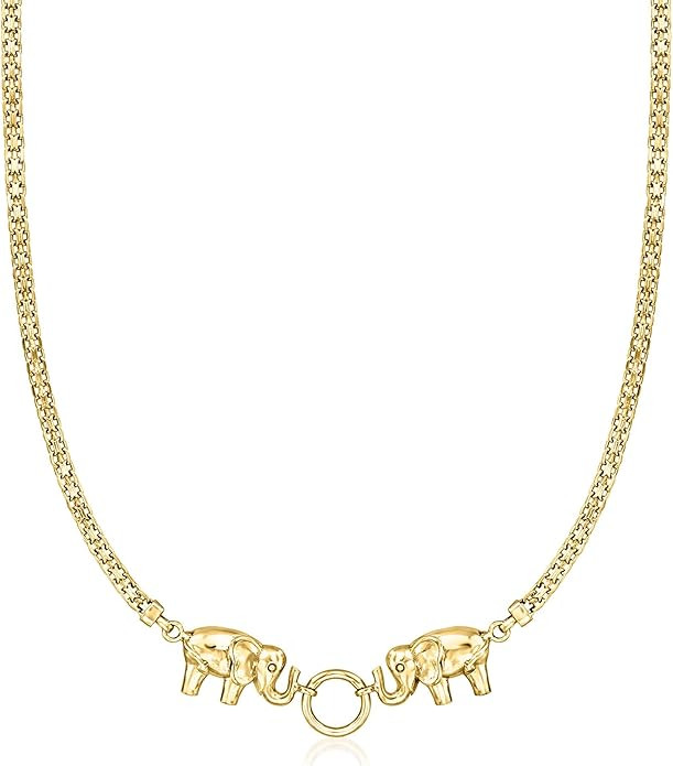 Ross-Simons 18kt Gold Over Sterling Elephants Necklace. 18 inches | Amazon (US)