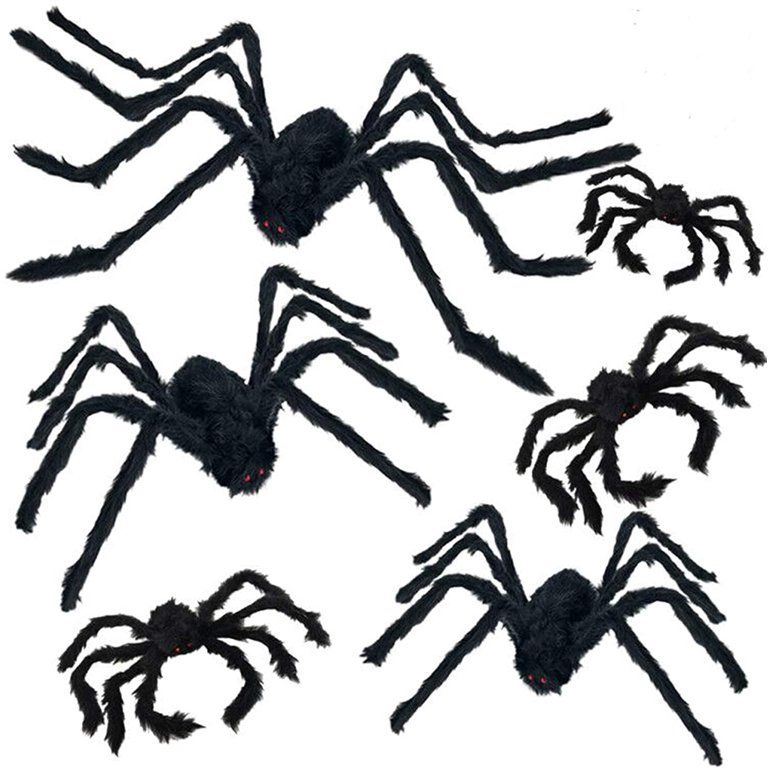 6 Pcs Realistic Hairy Halloween Spider Decorations(12",20",29.5",35.5",49",59") | Walmart (US)