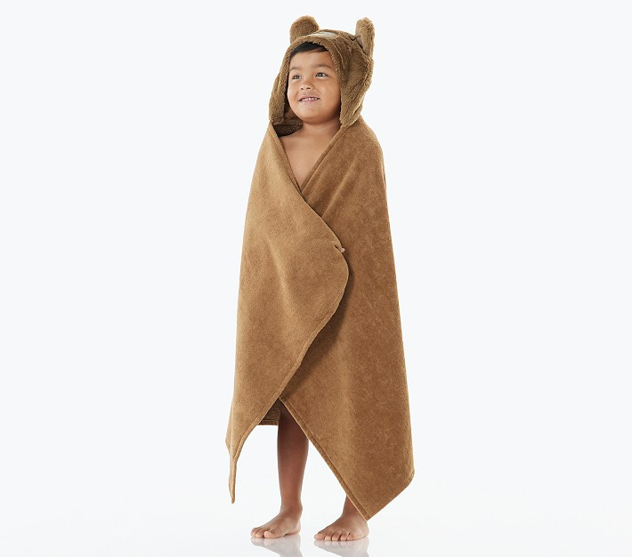 Faux-Fur Bear Kid Hooded Towel | Pottery Barn Kids