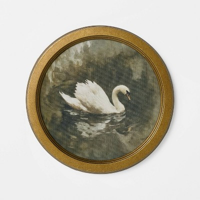 10" White Bird Round Framed Wall Art - Threshold\u2122 designed with Studio McGee | Target