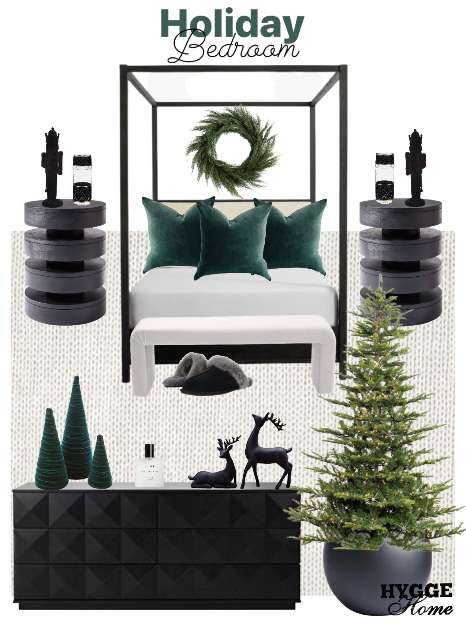 Holiday Bedroom.

•Bedroom •Christmas •holidays •winter •west elm •crate & barrel •Christmas tree •sphere planter •canopy Bed •reindeer •velvet •bench •wreath •pottery barn •Amazon •rugs USA •love it •Christmas 2022

#LTKSeasonal #LTKhome #LTKHoliday