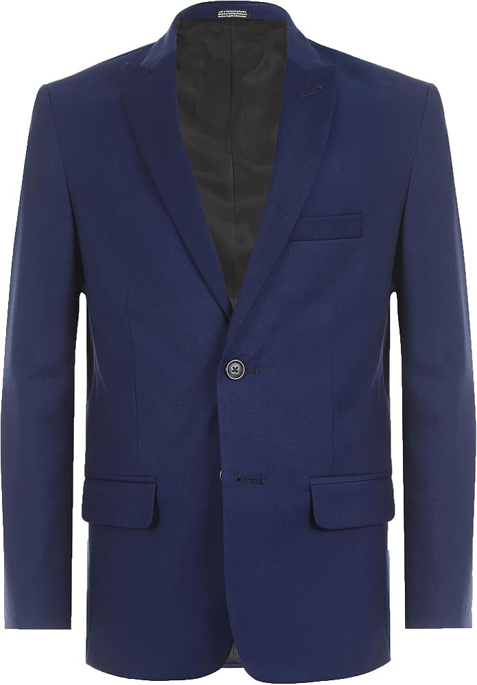 Calvin Klein Boys' Bi-Stretch Blazer Suit Jacket, 2-Button Single Breasted Closure, Buttoned Cuff... | Amazon (US)