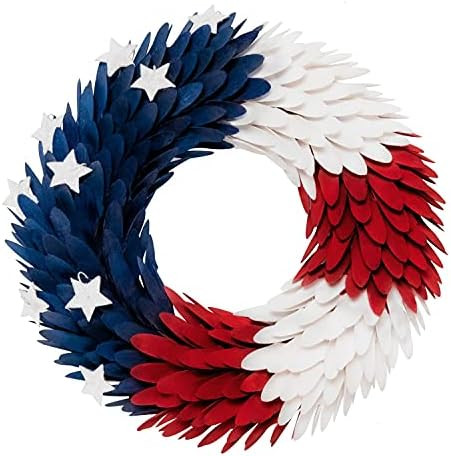 Rocinha Patriotic Wreath for Front Door Decor 4th of July Wreath, 12'' Independence Day Wreath wi... | Amazon (US)