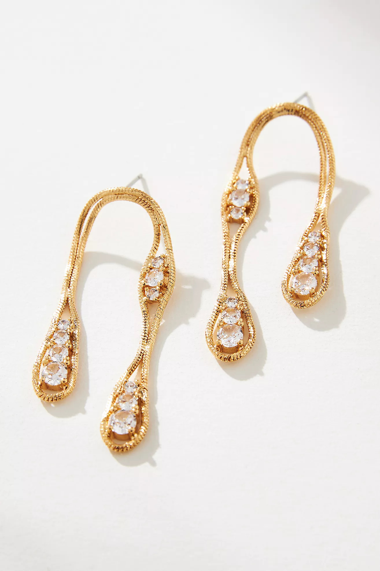 Wavy Crystal Drop Earrings | Anthropologie (US)