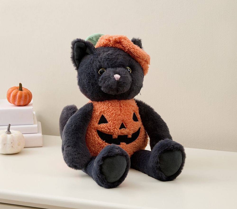 Jack-O&rsquo;-Lantern Black Cat Plush | Pottery Barn Kids