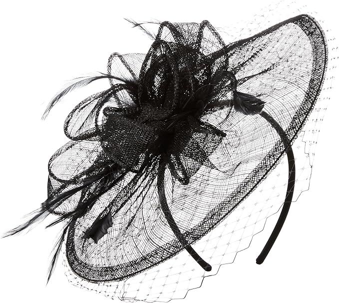 San Diego Hat Company Women's Fasninator Hat with Curled Bow and Feathers | Amazon (US)