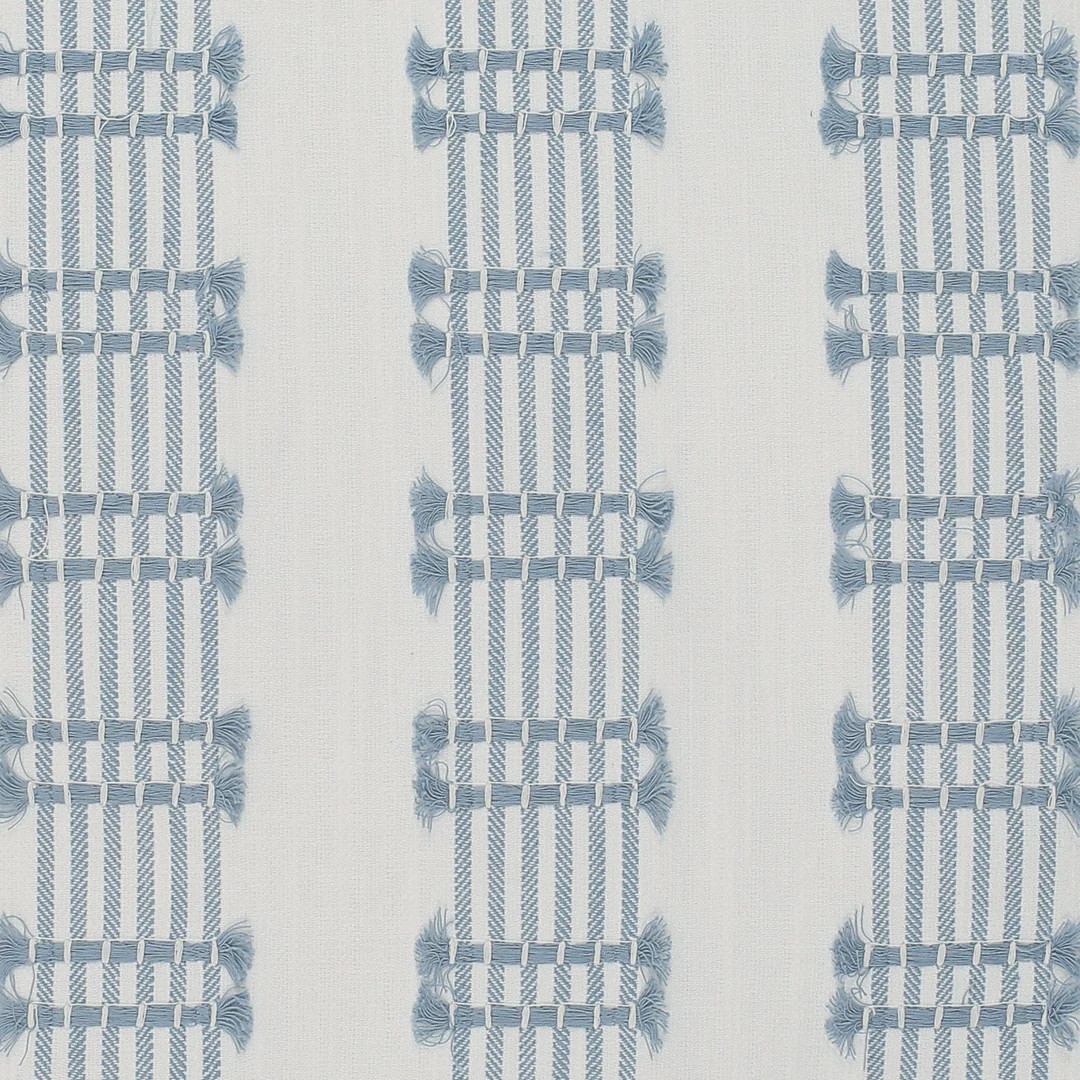 Coastal Blue Stripe Embroidered Fabric by the Yard | Etsy (US)