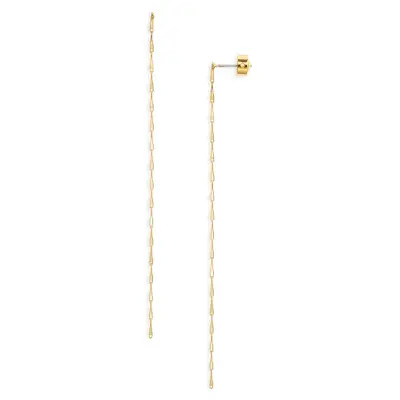 Nordstrom Delicate Chain Linear Drop Earrings in 14K Gold Plated at Nordstrom | Nordstrom