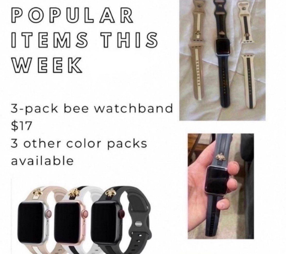 Gift idea for her : designer-look watchband 3-pack 


#designerdupe #applewatchband #watchband #beewatchband #giftsforher #giftsunder20 #giftsunder25 #budgetfinds #budgetfriendly #under25 
 #LTKGiftGuide

#LTKOver40 #LTKU